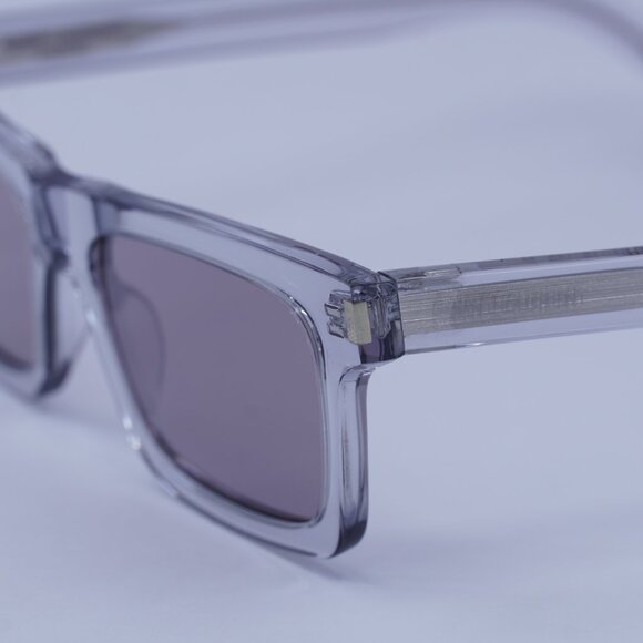 Saint Laurent SL461 BETTY 013 Sunglasses Grey Rectangle Frame, Violet Lenses - Picture 11 of 13